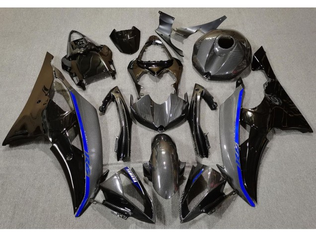 Carbon Fiber & Blue 2008-2016 R6 Motorcycle Fairing