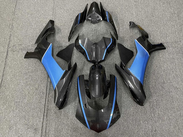 Carbon Fiber & Light Blue 2015-2019 R1 Motorcycle Fairing Carbon Fiber & Light Blue 2015-2019 R1 Motorcycle Fairing