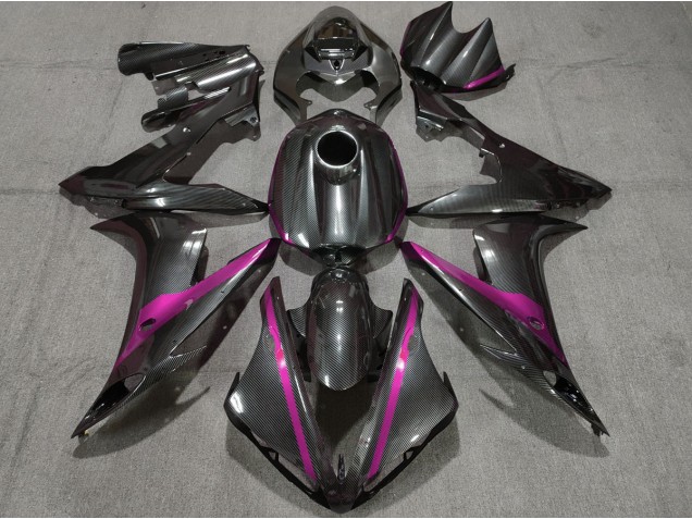 Carbon Fiber Style w Pink 2004-2006 R1 Motorcycle Fairing
