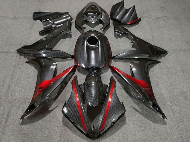 Carbon Fiber Style w Red 2004-2006 R1 Motorcycle Fairing Carbon Fiber Style w Red 2004-2006 R1 Motorcycle Fairing