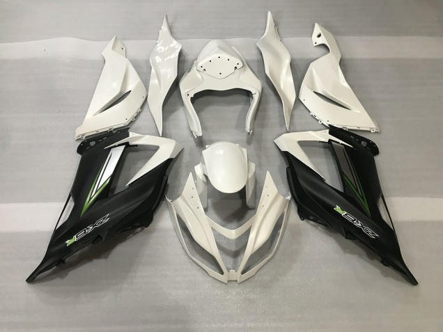Crystal White & Satin Black 2013-2018 ZX6R Motorcycle Fairing