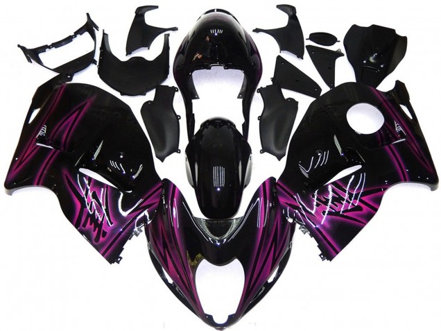Custom Black Gloss with Pink 1997-2007 GSXR 1300 Hayabusa Motorcycle Fairing Custom Black Gloss with Pink 1997-2007 GSXR 1300 Hayabusa Motorcycle Fairing