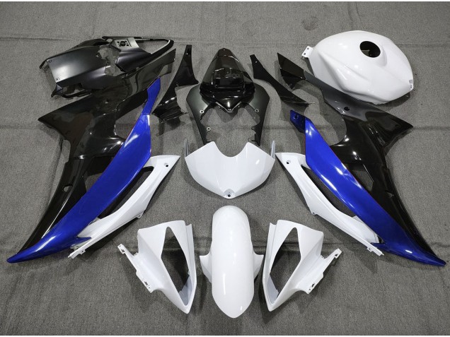 Custom Blue Black and White 2008-2016 R6 Motorcycle Fairing