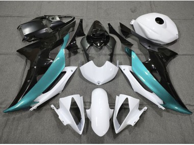 Custom LightBlue Black and White 2008-2016 R6 Motorcycle Fairing
