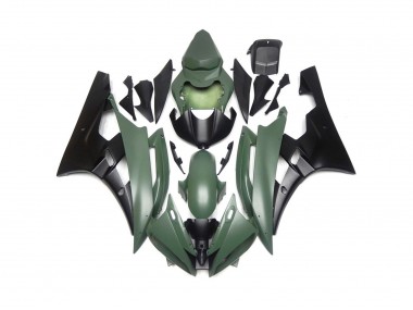Custom Matte Green and Black 2006-2007 R6 Motorcycle Fairing