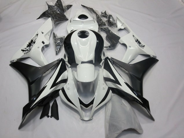 Custom OEM Style White and Black 2007-2008 CBR600RR Motorcycle Fairing Custom OEM Style White and Black 2007-2008 CBR600RR Motorcycle Fairing