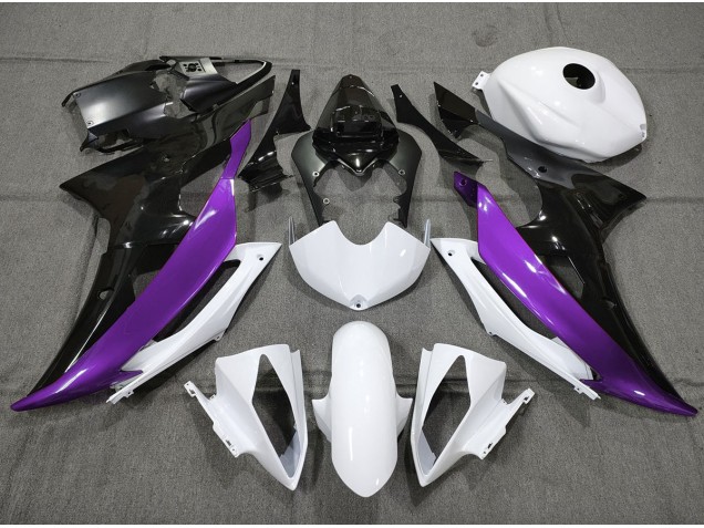 Custom Purple Black and White 2008-2016 R6 Motorcycle Fairing