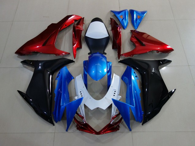 Custom Red Black and Blue 2011-2024 GSXR 600-750 Motorcycle Fairing Custom Red Black and Blue 2011-2024 GSXR 600-750 Motorcycle Fairing