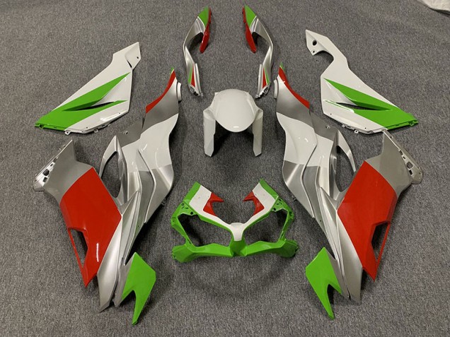 Custom Red / Green and Silver 2019-2023 ZX6R Motorcycle Fairing