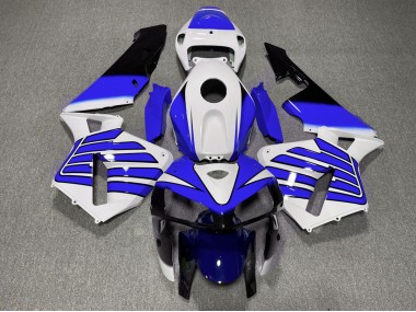 Dark Blue and White Wings 2005-2006 CBR600RR Motorcycle Fairing