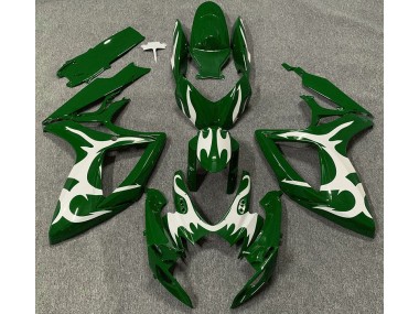 Dark Green & White 2006-2007 GSXR 600-750 Motorcycle Fairing