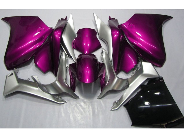Deep Pink and Silver 2010-2013 VFR1200 Motorcycle Fairing Deep Pink and Silver 2010-2013 VFR1200 Motorcycle Fairing