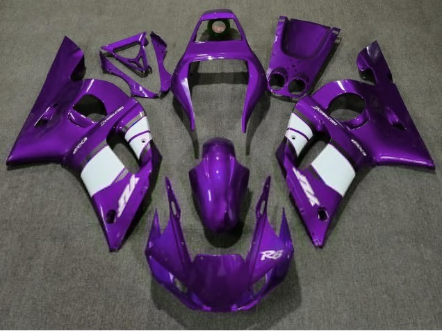 Deep Purple & White 1998-2002 R6 Motorcycle Fairing Deep Purple & White 1998-2002 R6 Motorcycle Fairing