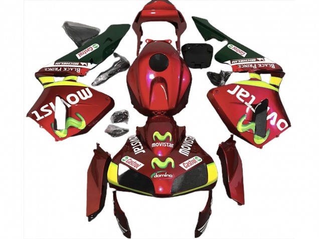 Deep Red Movistar 2003-2004 CBR600RR Motorcycle Fairing Deep Red Movistar 2003-2004 CBR600RR Motorcycle Fairing