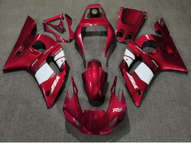 Deep Red & White 1998-2002 R6 Motorcycle Fairing