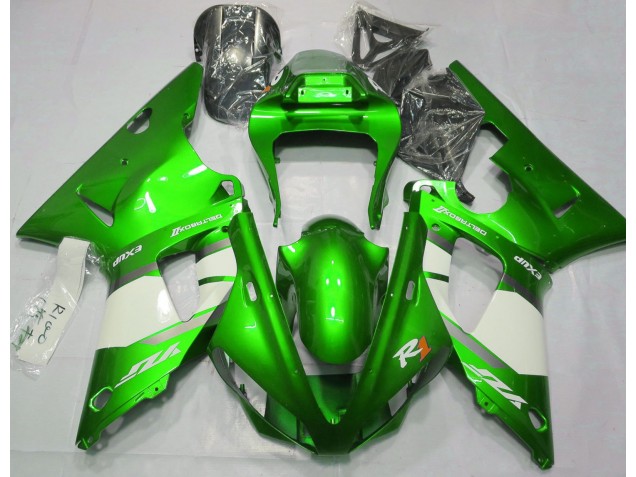 Electric Green & White 2000-2001 R1 Motorcycle Fairing Electric Green & White 2000-2001 R1 Motorcycle Fairing