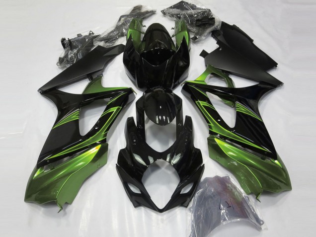 Electric Green and Gloss Black 2007-2008 GSXR 1000 Motorcycle Fairing Electric Green and Gloss Black 2007-2008 GSXR 1000 Motorcycle Fairing