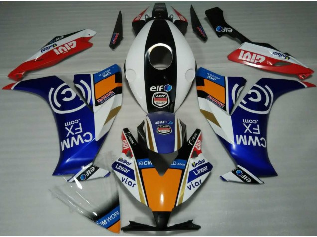 Elf Blue and Orange 2012-2016 CBR1000RR Motorcycle Fairing