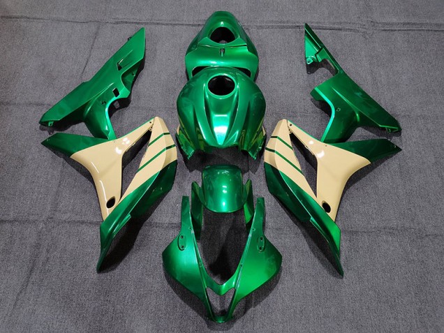Emerald Green and Tan 2007-2008 CBR600RR Motorcycle Fairing Emerald Green and Tan 2007-2008 CBR600RR Motorcycle Fairing