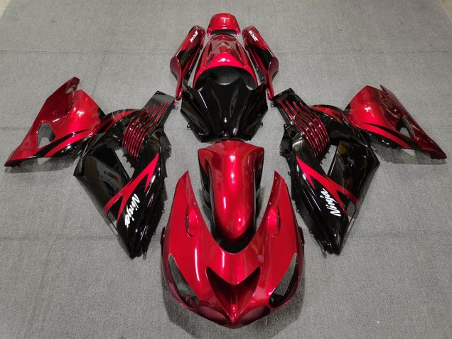 Fire Red and Black 2006-2011 ZX14R Motorcycle Fairing Fire Red and Black 2006-2011 ZX14R Motorcycle Fairing