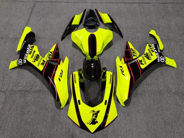 Floro Yellow and Black 2015-2019 R1 Motorcycle Fairing Floro Yellow and Black 2015-2019 R1 Motorcycle Fairing
