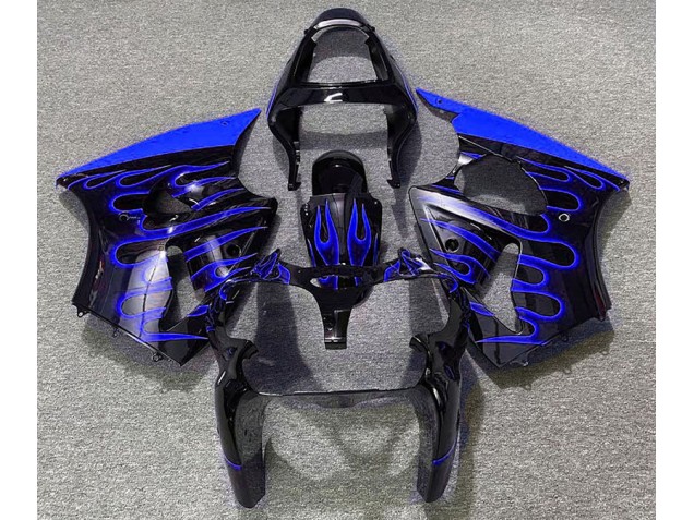 Gloss Black & Blue Flame 2000-2002 ZX6R Motorcycle Fairing Gloss Black & Blue Flame 2000-2002 ZX6R Motorcycle Fairing