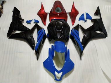Gloss Black & Blue and Red Accents 2007-2008 CBR600RR Motorcycle Fairing