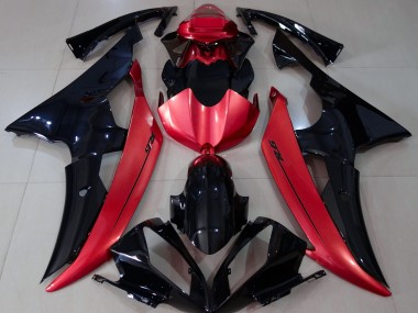 Gloss Black & Candy Red 2008-2016 R6 Motorcycle Fairing