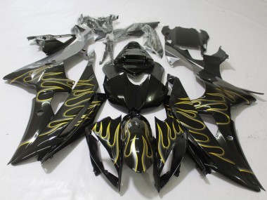 Gloss Black & Flame 2008-2016 R6 Motorcycle Fairing