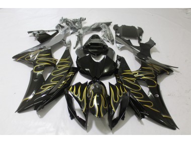 Gloss Black & Flame 2008-2016 R6 Motorcycle Fairing