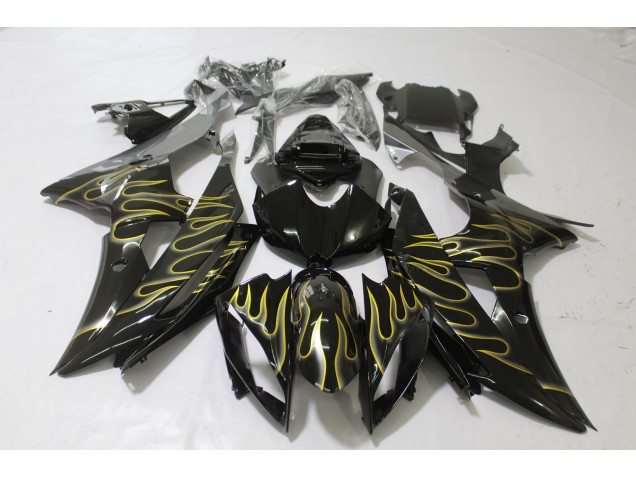 Gloss Black & Flame 2008-2016 R6 Motorcycle Fairing Gloss Black & Flame 2008-2016 R6 Motorcycle Fairing