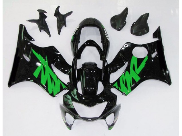 Gloss Black & Green 1999-2000 CBR600 F4 Motorcycle Fairing Gloss Black & Green 1999-2000 CBR600 F4 Motorcycle Fairing