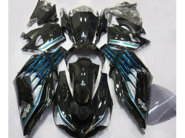 Gloss Black & Light Blue 2012-2021 ZX14R Motorcycle Fairing