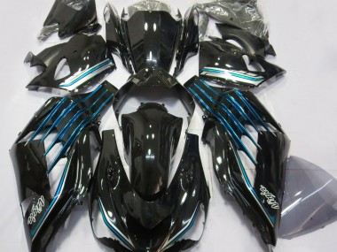 Gloss Black & Light Blue 2012-2021 ZX14R Motorcycle Fairing
