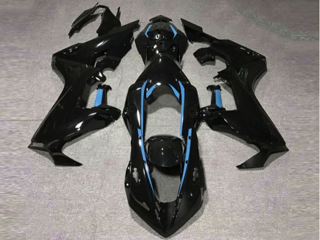 Gloss Black & Light Blue Lining 2017-2023 CBR1000RR Motorcycle Fairing Gloss Black & Light Blue Lining 2017-2023 CBR1000RR Motorcycle Fairing
