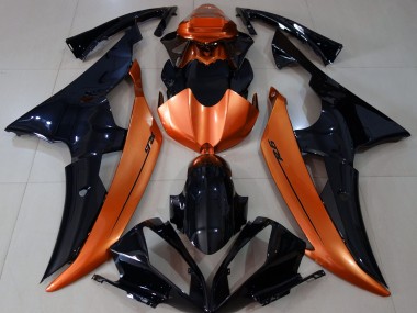 Gloss Black & Light Orange 2008-2016 R6 Motorcycle Fairing