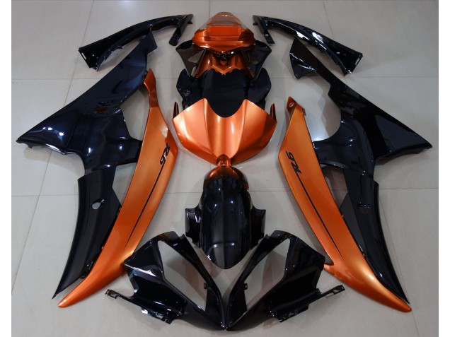 Gloss Black & Light Orange 2008-2016 R6 Motorcycle Fairing Gloss Black & Light Orange 2008-2016 R6 Motorcycle Fairing
