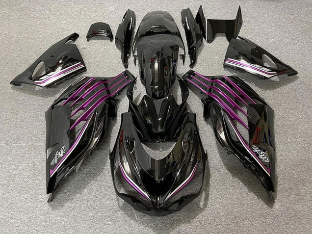 Gloss Black & Pink 2012-2021 ZX14R Motorcycle Fairing Gloss Black & Pink 2012-2021 ZX14R Motorcycle Fairing