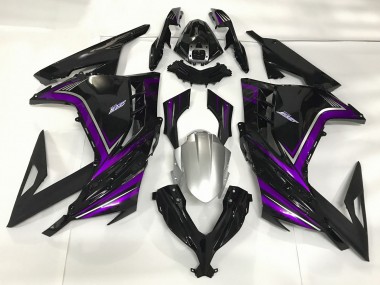 Gloss Black & Purple 2013-2018 Ninja 300 Motorcycle Fairing