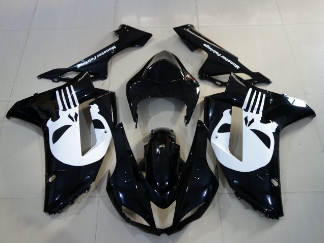 Gloss Black & Skull 2007-2008 ZX6R Motorcycle Fairing Gloss Black & Skull 2007-2008 ZX6R Motorcycle Fairing