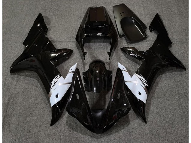 Gloss Black White and Silver 2002-2003 R1 Motorcycle Fairing