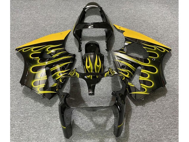 Gloss Black & Yellow Flame 2000-2002 ZX6R Motorcycle Fairing Gloss Black & Yellow Flame 2000-2002 ZX6R Motorcycle Fairing