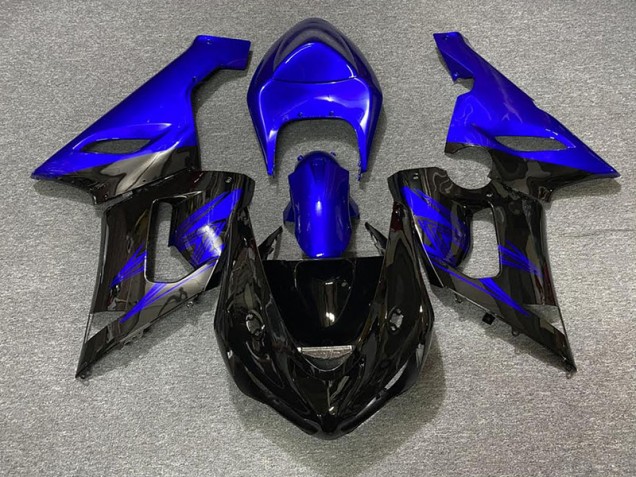 Gloss Black and Blue 2005-2006 ZX6R Motorcycle Fairing Gloss Black and Blue 2005-2006 ZX6R Motorcycle Fairing