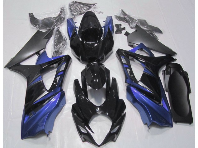 Gloss Black and Blue 2007-2008 GSXR 1000 Motorcycle Fairing Gloss Black and Blue 2007-2008 GSXR 1000 Motorcycle Fairing