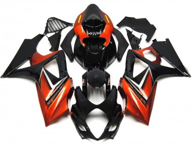 Gloss Black and Bronze Gold 2007-2008 GSXR 1000 Motorcycle Fairing