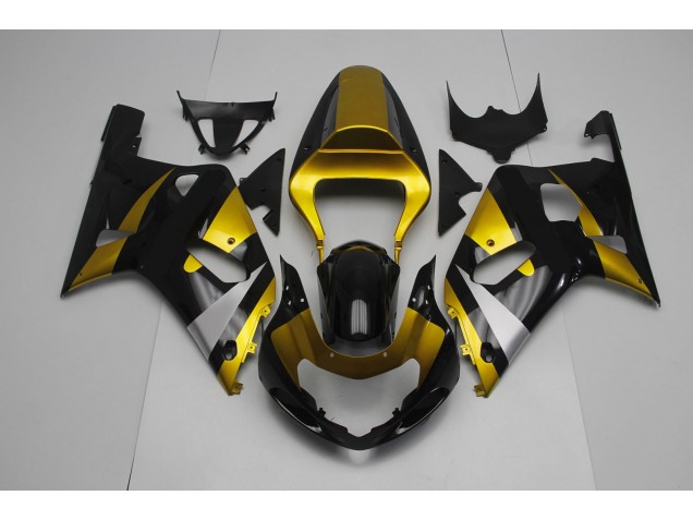 Gloss Black and Gold 2001-2003 GSXR 600-750 Motorcycle Fairing Gloss Black and Gold 2001-2003 GSXR 600-750 Motorcycle Fairing