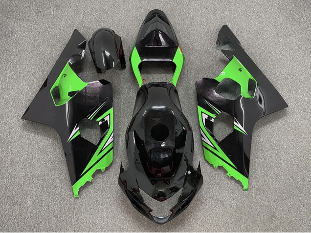 Gloss Black and Green 2004-2005 GSXR 600-750 Motorcycle Fairing Gloss Black and Green 2004-2005 GSXR 600-750 Motorcycle Fairing
