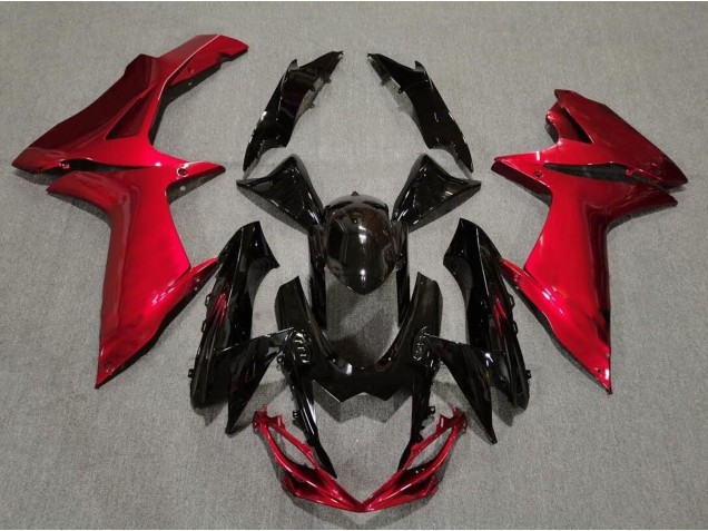 Gloss Black and Lava Red 2011-2024 GSXR 600-750 Motorcycle Fairing Gloss Black and Lava Red 2011-2024 GSXR 600-750 Motorcycle Fairing