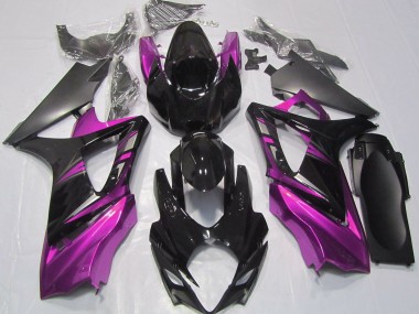 Gloss Black and Pink 2007-2008 GSXR 1000 Motorcycle Fairing