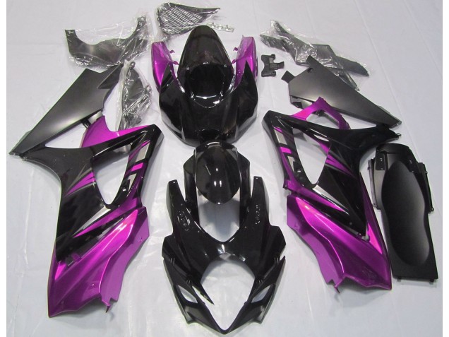 Gloss Black and Pink 2007-2008 GSXR 1000 Motorcycle Fairing Gloss Black and Pink 2007-2008 GSXR 1000 Motorcycle Fairing